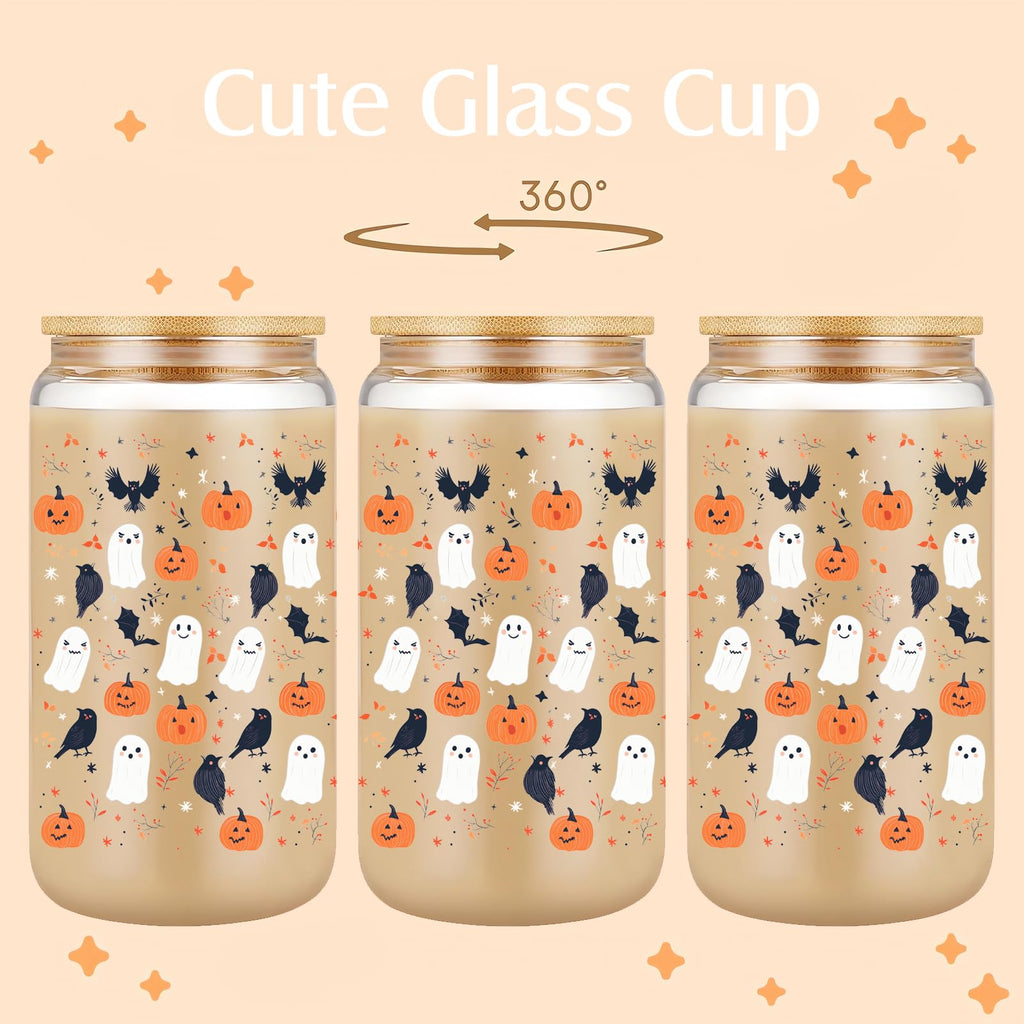 22oz Glass Tumbler with Lid & Straw G79066