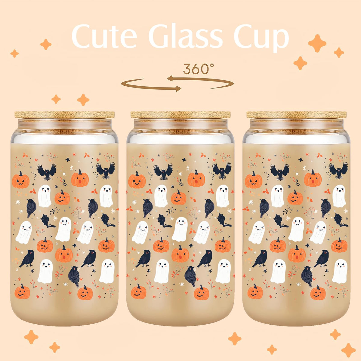 22oz Glass Tumbler with Lid & Straw G79066