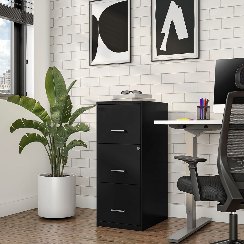 Black 3 Drawer Letter Legal Locking File Cabinet T623985