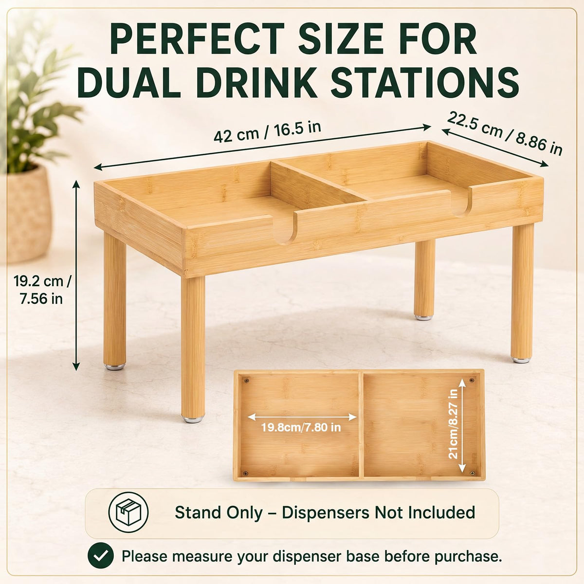 Bamboo Drink Dispenser Stand X3875