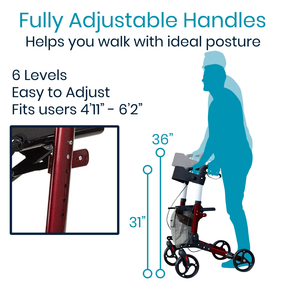 Folding 4 Wheel Rollator Walker P619559