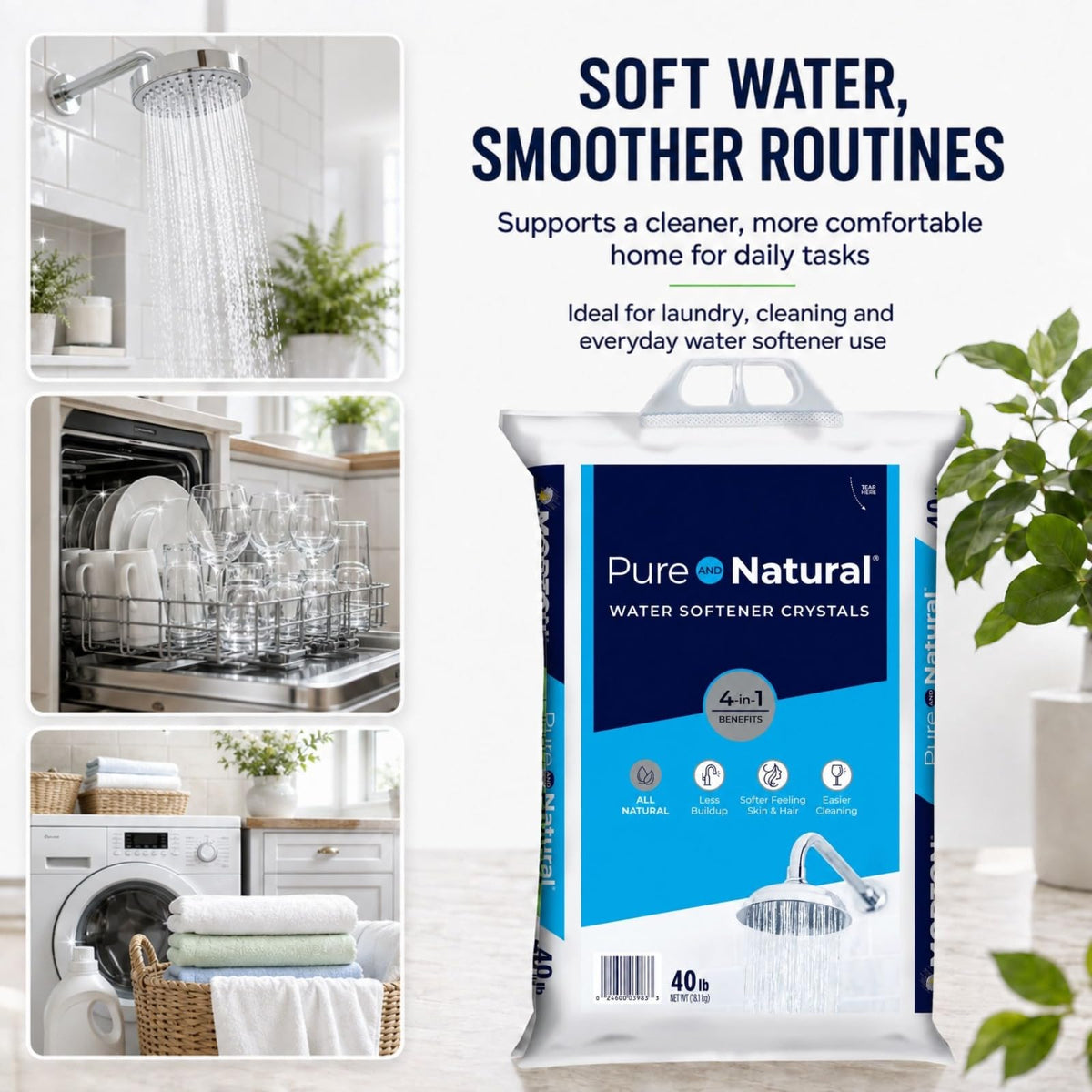 Water Softener Salt Crystals 40 lb 2 Pack R284082