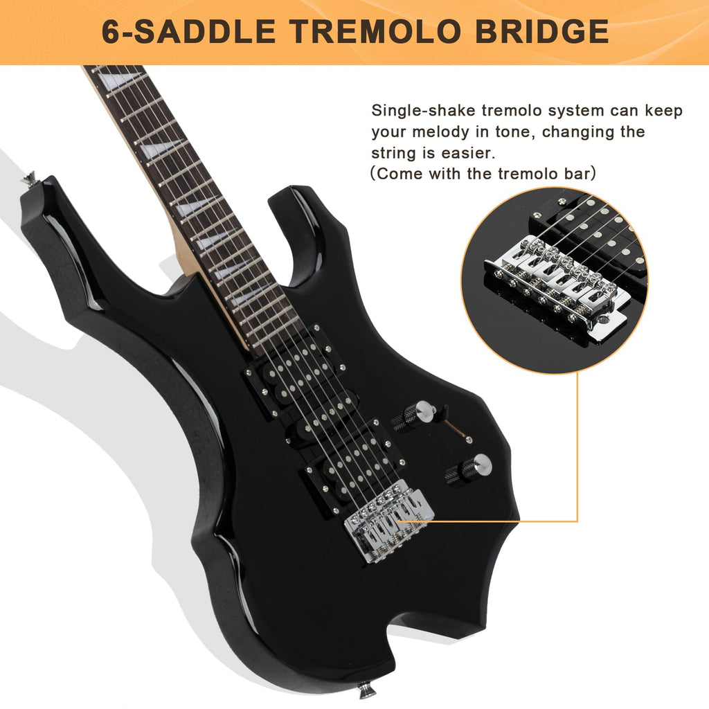 Black Electric Guitar with Accessories Pack J37495