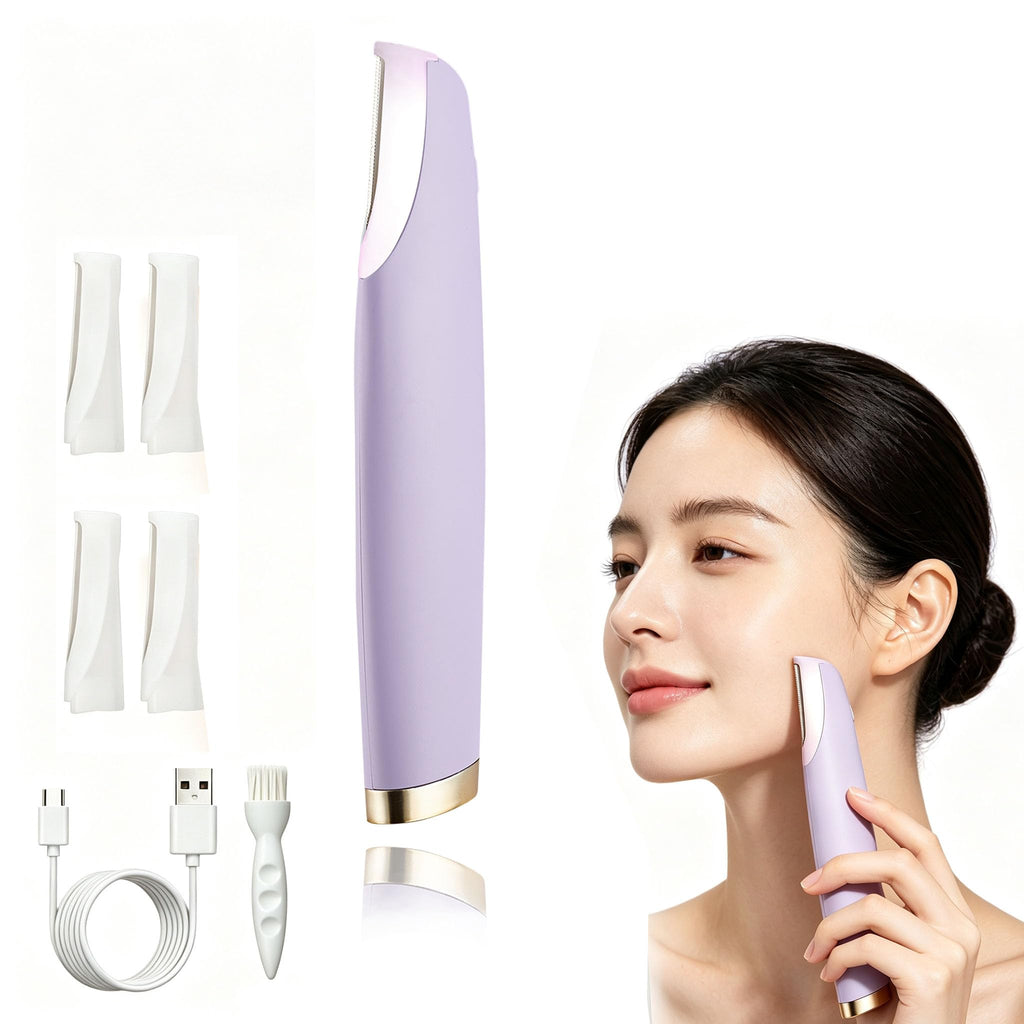 Rechargeable Dermaplane Razor with 4 Blades LED Light N308028