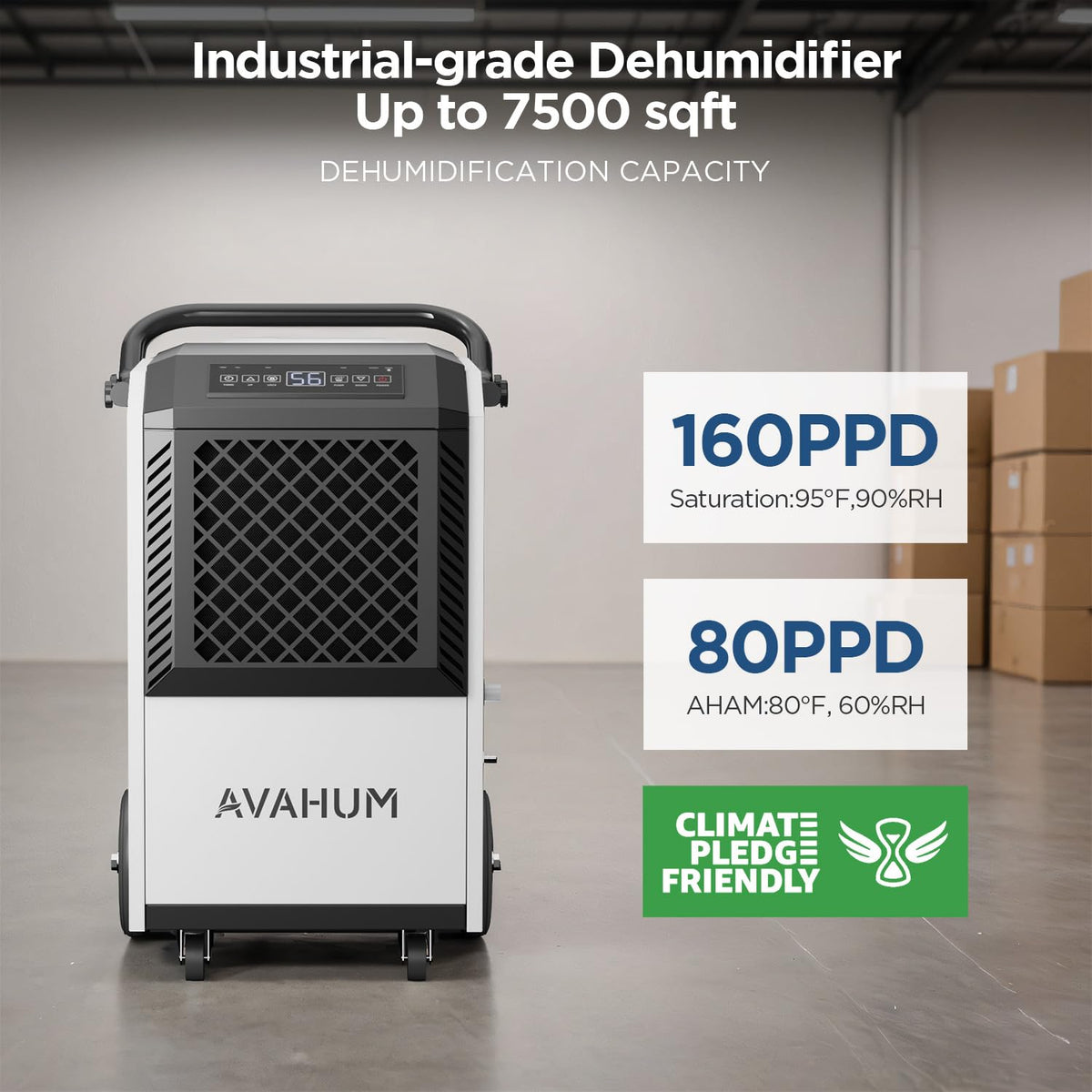 160 Pint Commercial Dehumidifier with Pump C174842