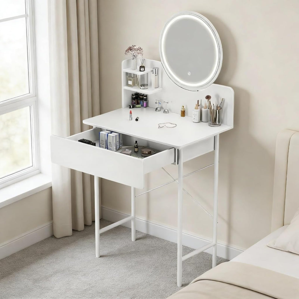 Vanity Desk with Mirror and LED Lights K522