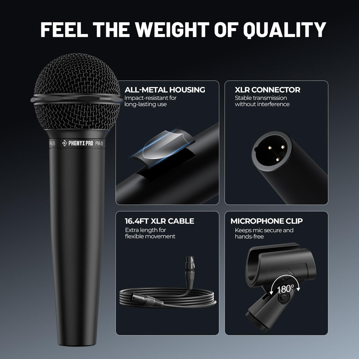 Cardioid Dynamic Wired XLR Microphone M61065