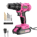 Pink 20V Cordless Drill Set with Battery and Charger W7001
