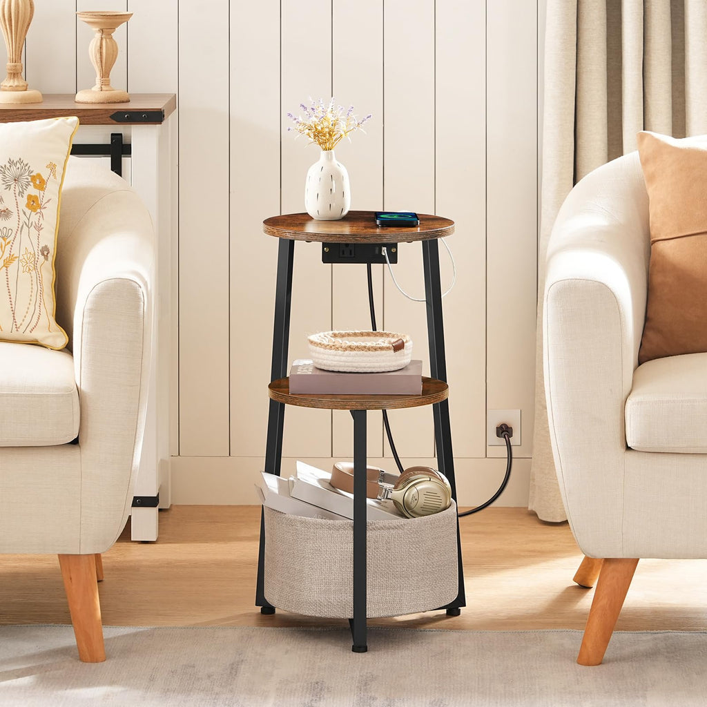 Round Side Table with Charging Station K634053
