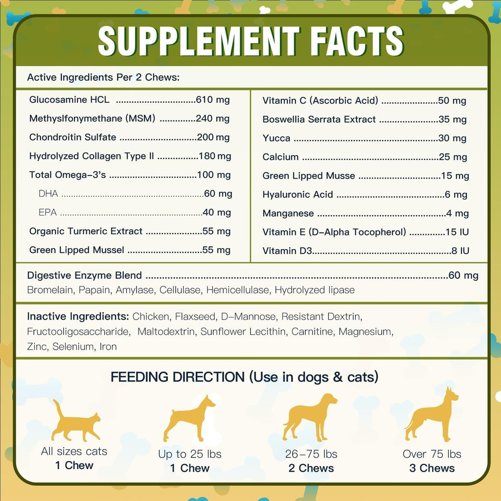 Glucosamine for Dogs Chicken Flavor 120 Freeze-Dried Chews C181320