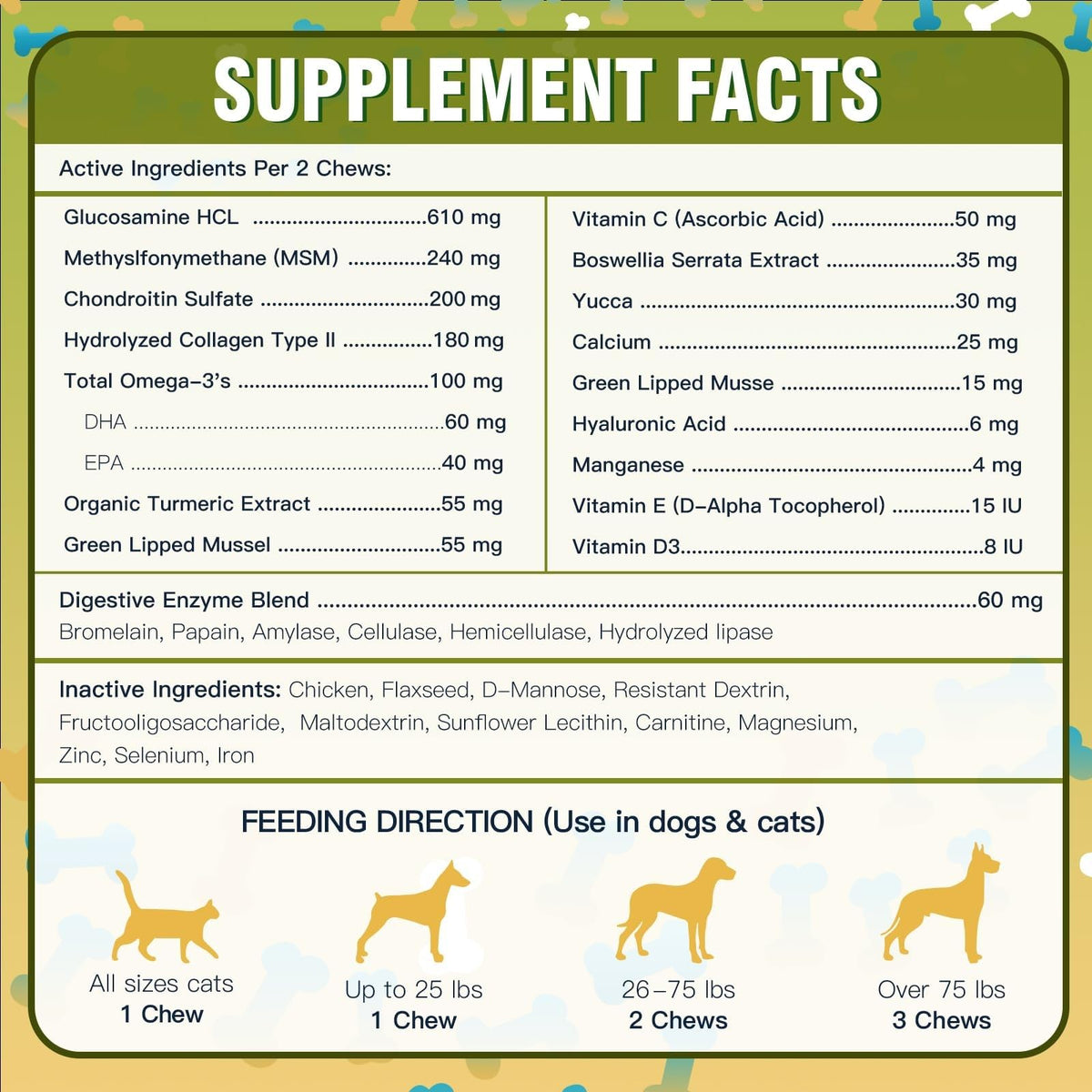 Glucosamine for Dogs Chicken Flavor 120 Freeze-Dried Chews C181320
