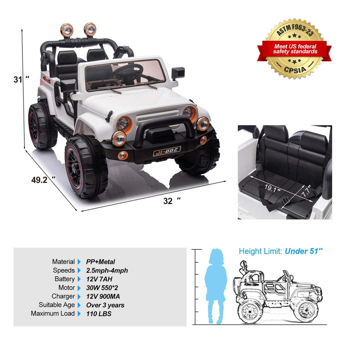 2 Seater 12V Ride On Truck S3277
