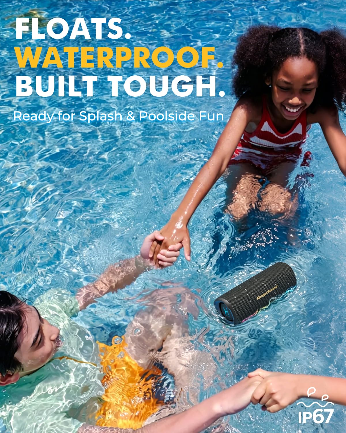 Portable Bluetooth Speaker IP67 Waterproof Black F174