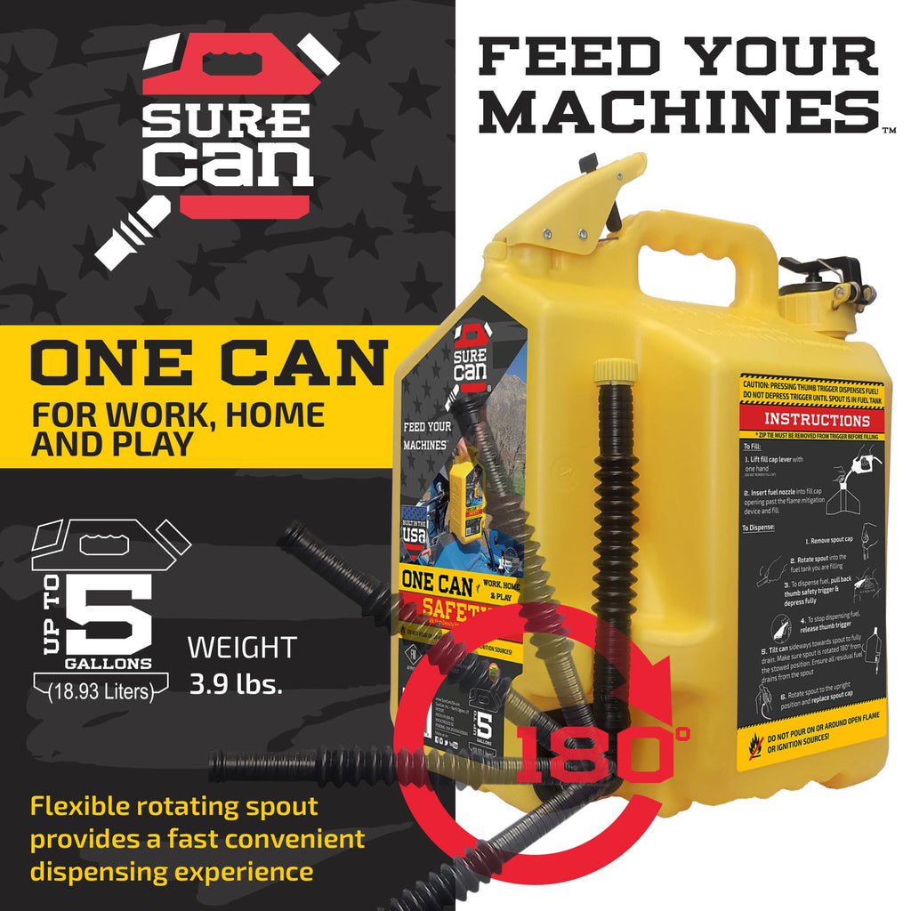 5 Gallon Self-Venting Safety Can with Rotating Spout T59654