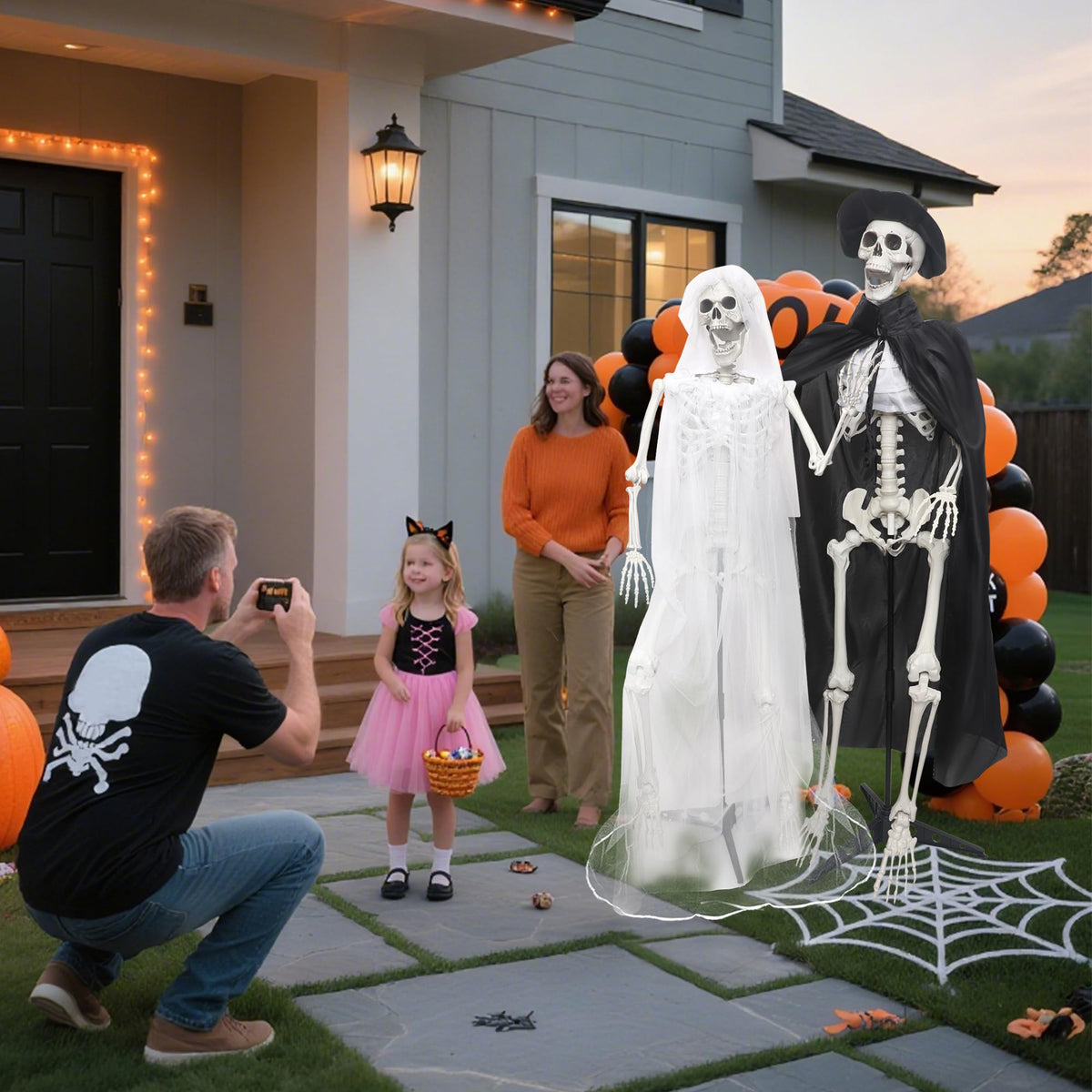 5.4Ft Life Size Skeletons with Stand M987568
