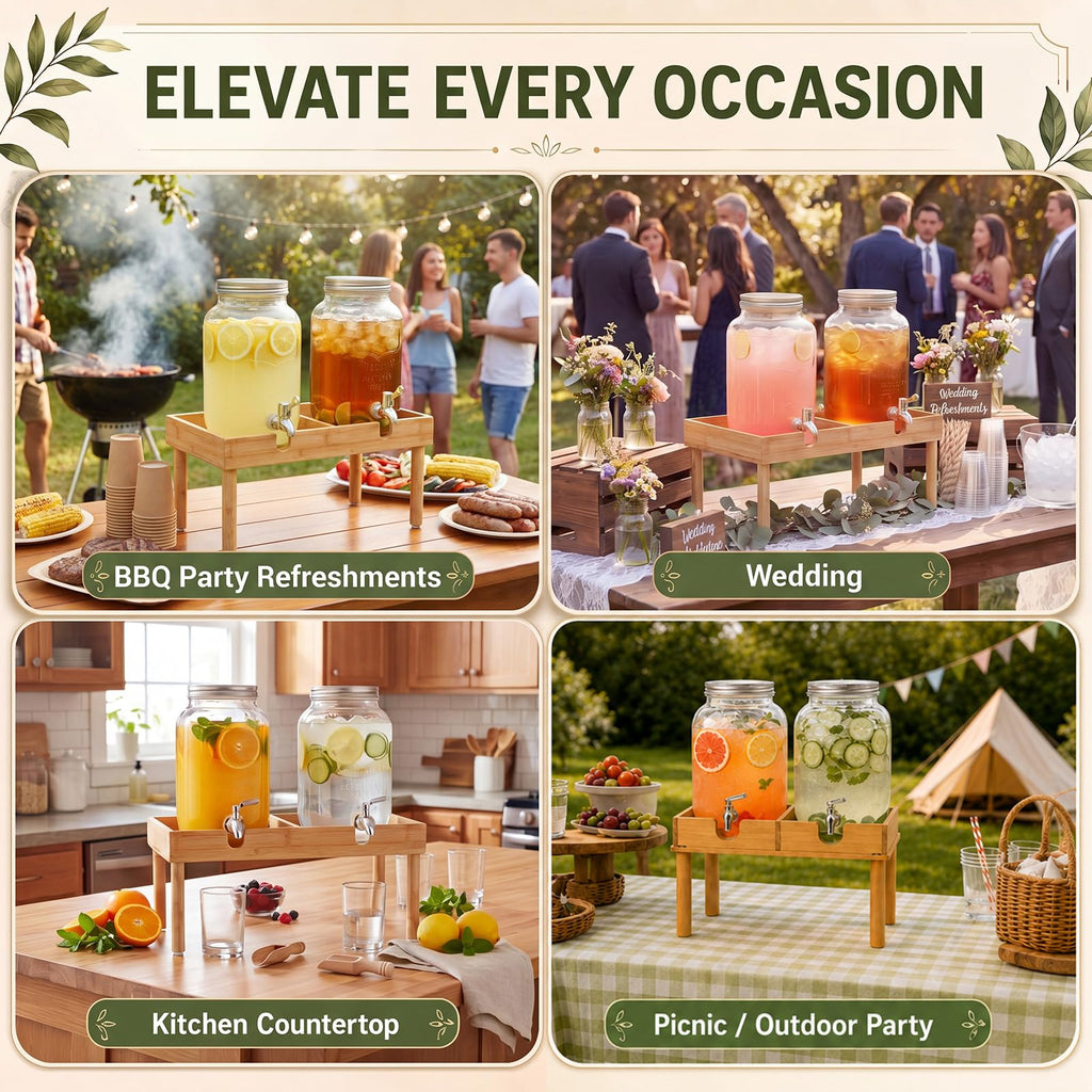 Bamboo Drink Dispenser Stand X3875