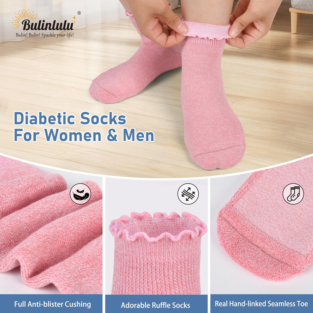 Women's 6 Pairs Non-Binding Diabetic Socks Size 9-11 K730