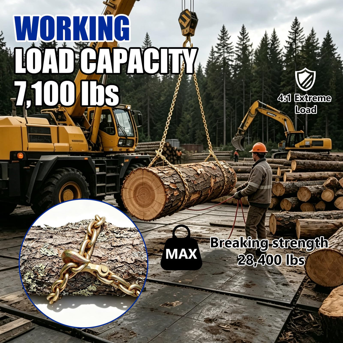 3/8 Chain Trailer Chains with Hooks Grade 80 N712