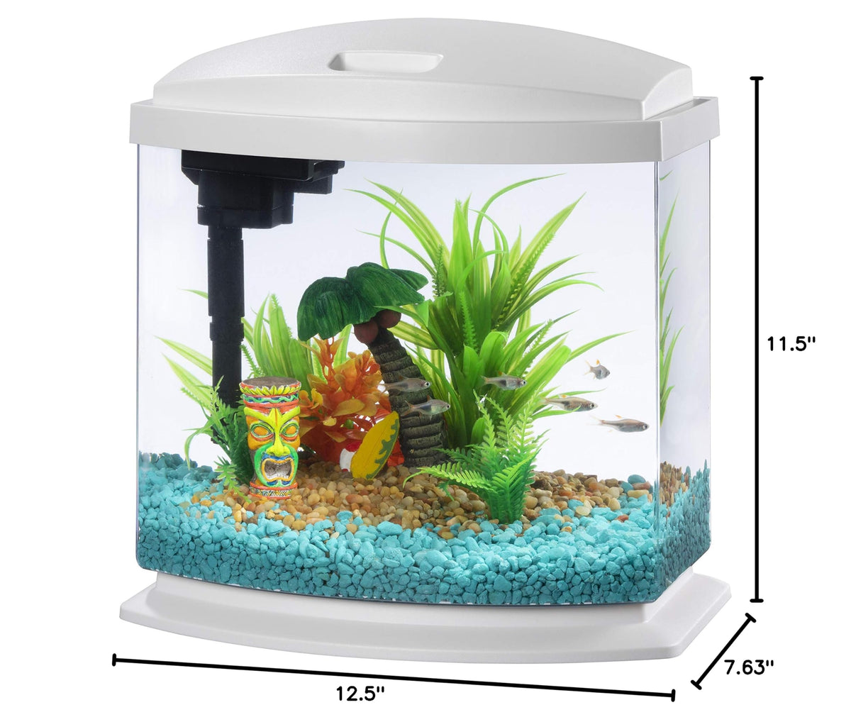 White 2.5 Gallon Aquarium Fish Tank Kit Y145