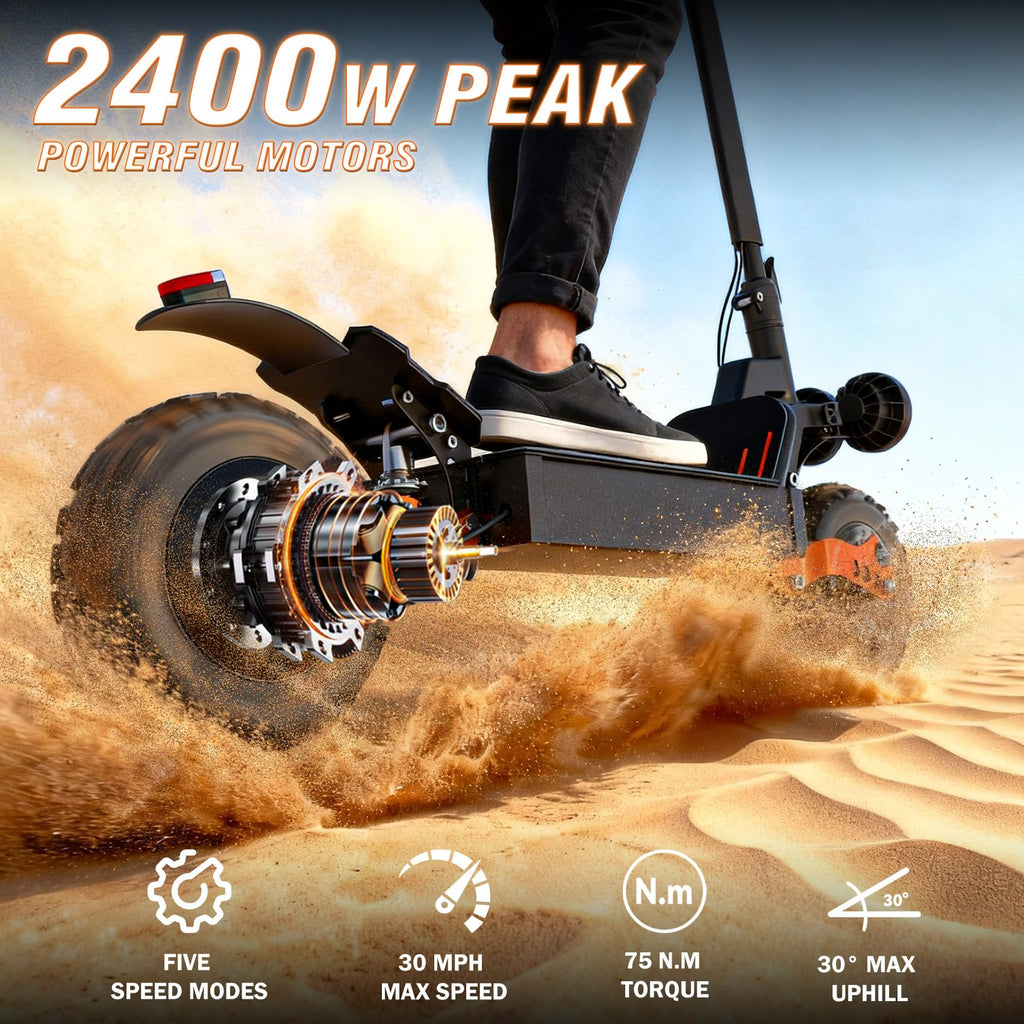 2400W Dual Motor 70 Miles Range 30MPH Foldable Off Road Electric Scooter X820550