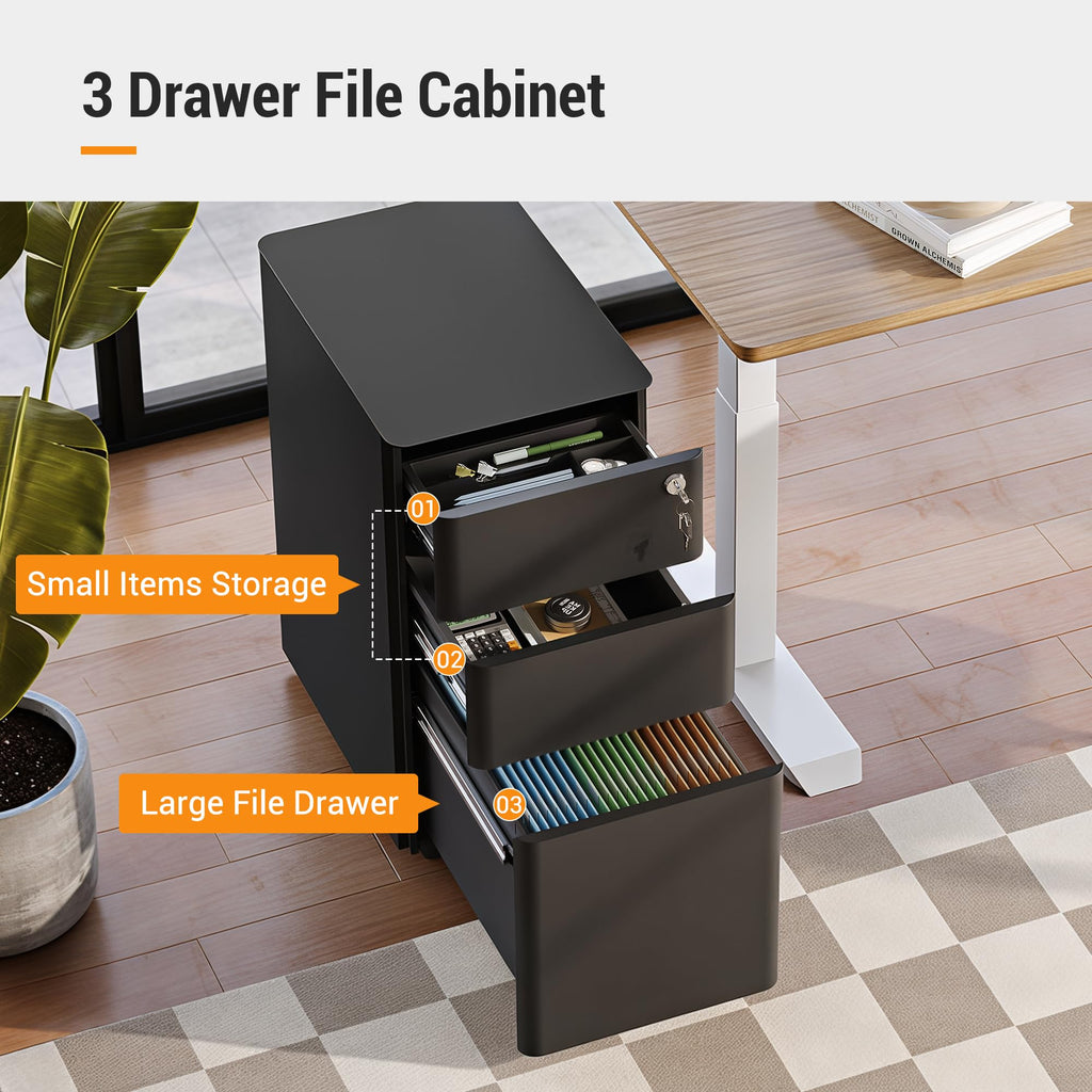 3 Drawer Mobile File Cabinet J570