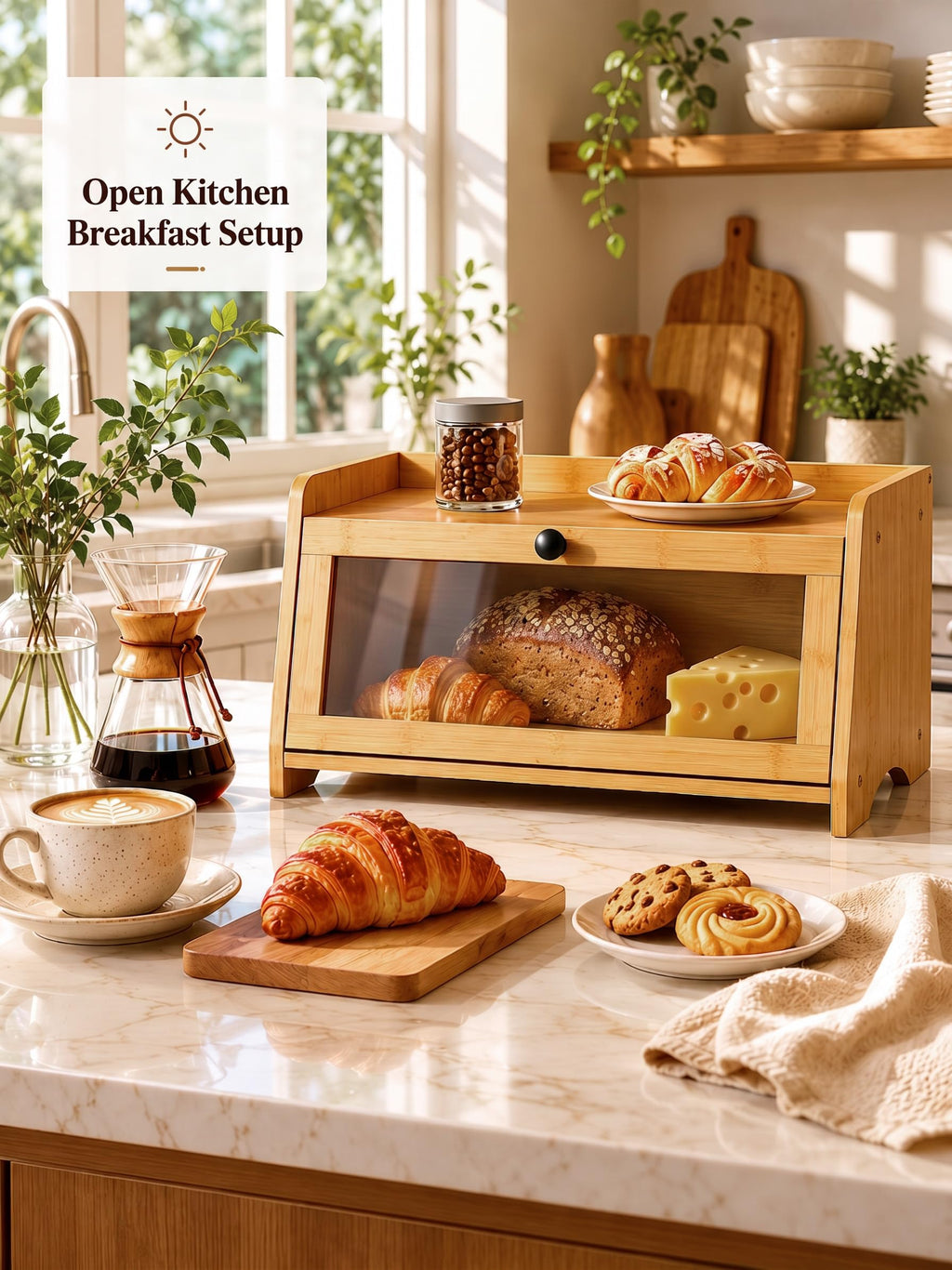 Bread Box with Top Shelf, 1 Tier R246124