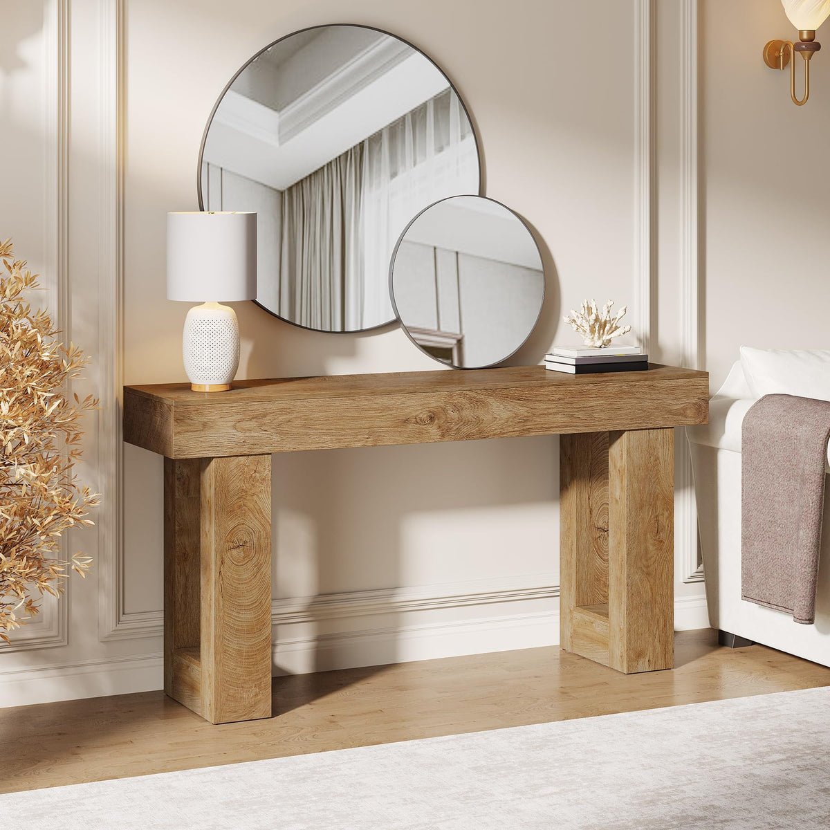 63-Inch Wooden Rectangular Console Table I55240