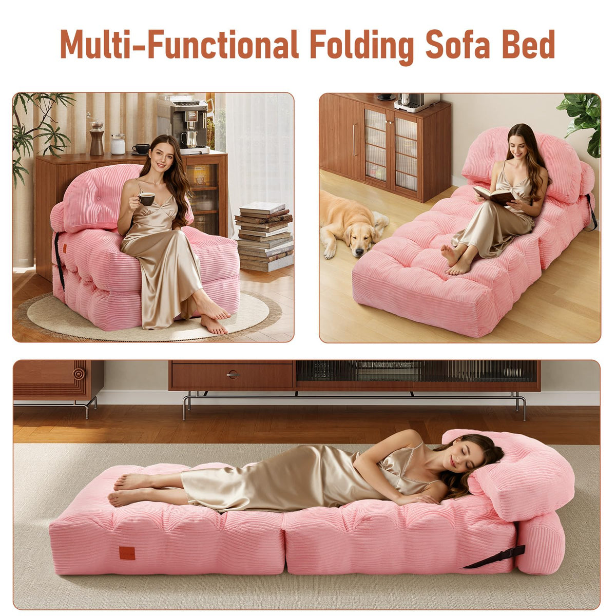Folding Convertible Sofa Bed with Pillow K771188