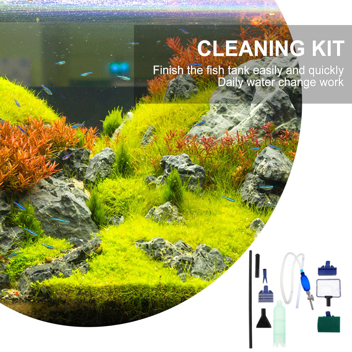 Aquarium Cleaning Tool Set with Hose and Airbag N3363