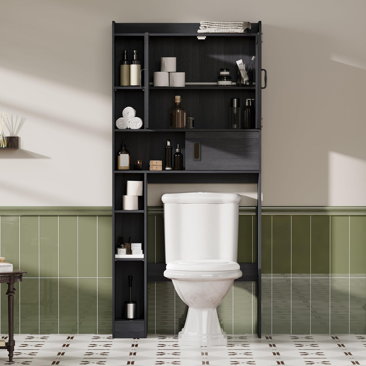Over The Toilet Storage Cabinet with Sliding Door K23204