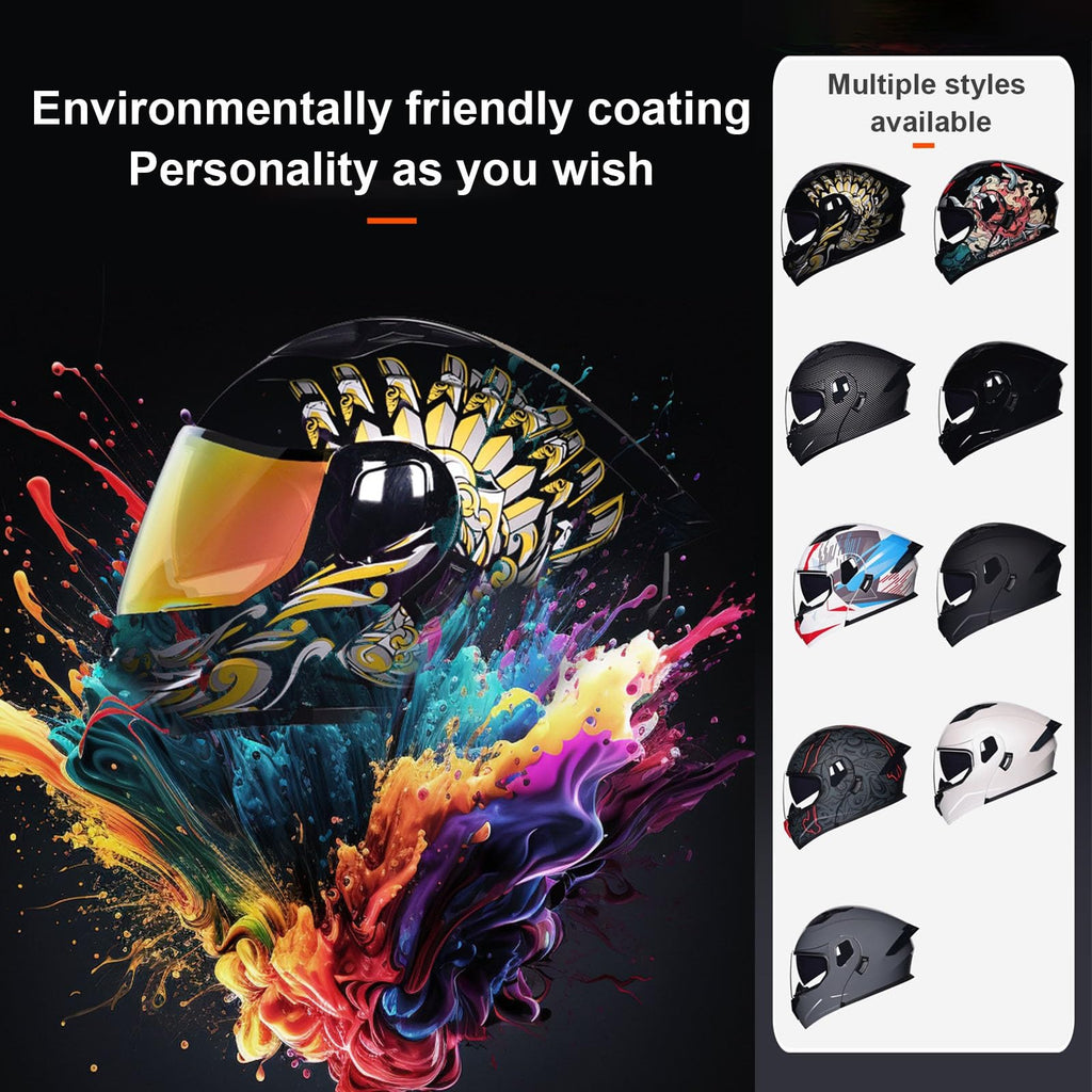 Modular Bluetooth Motorcycle Helmet DOT Approved Dual Visor Flip up Y57189