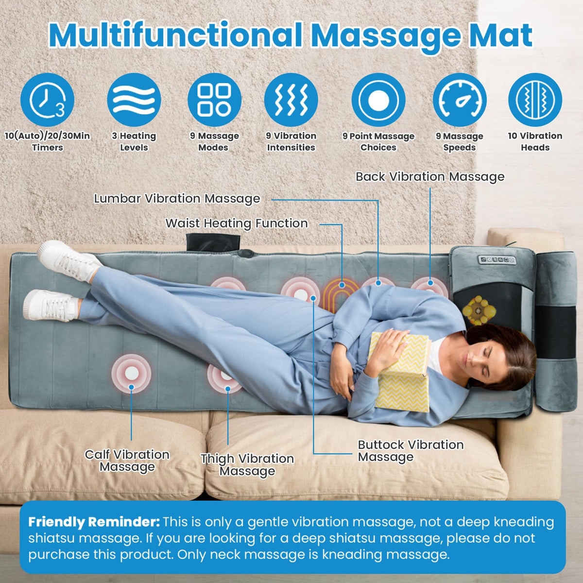Full Body Massage Mat with Heat U83046