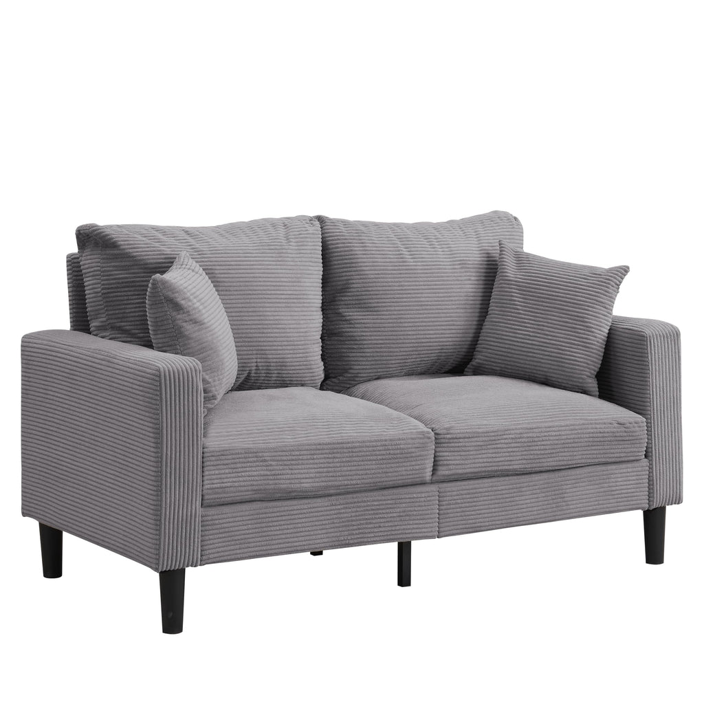 Light Gray 2-Seat Upholstered Loveseat Sofa E888197