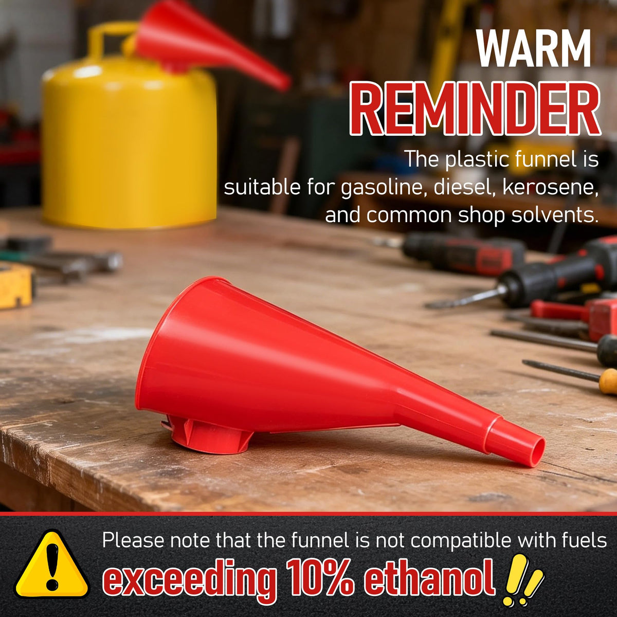 Plastic Gas Can Funnel Red 1 Pack N6345
