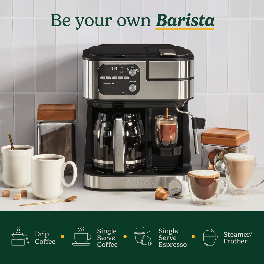4-in-1 Coffee Maker with Three Brewing Sizes, Black K197315