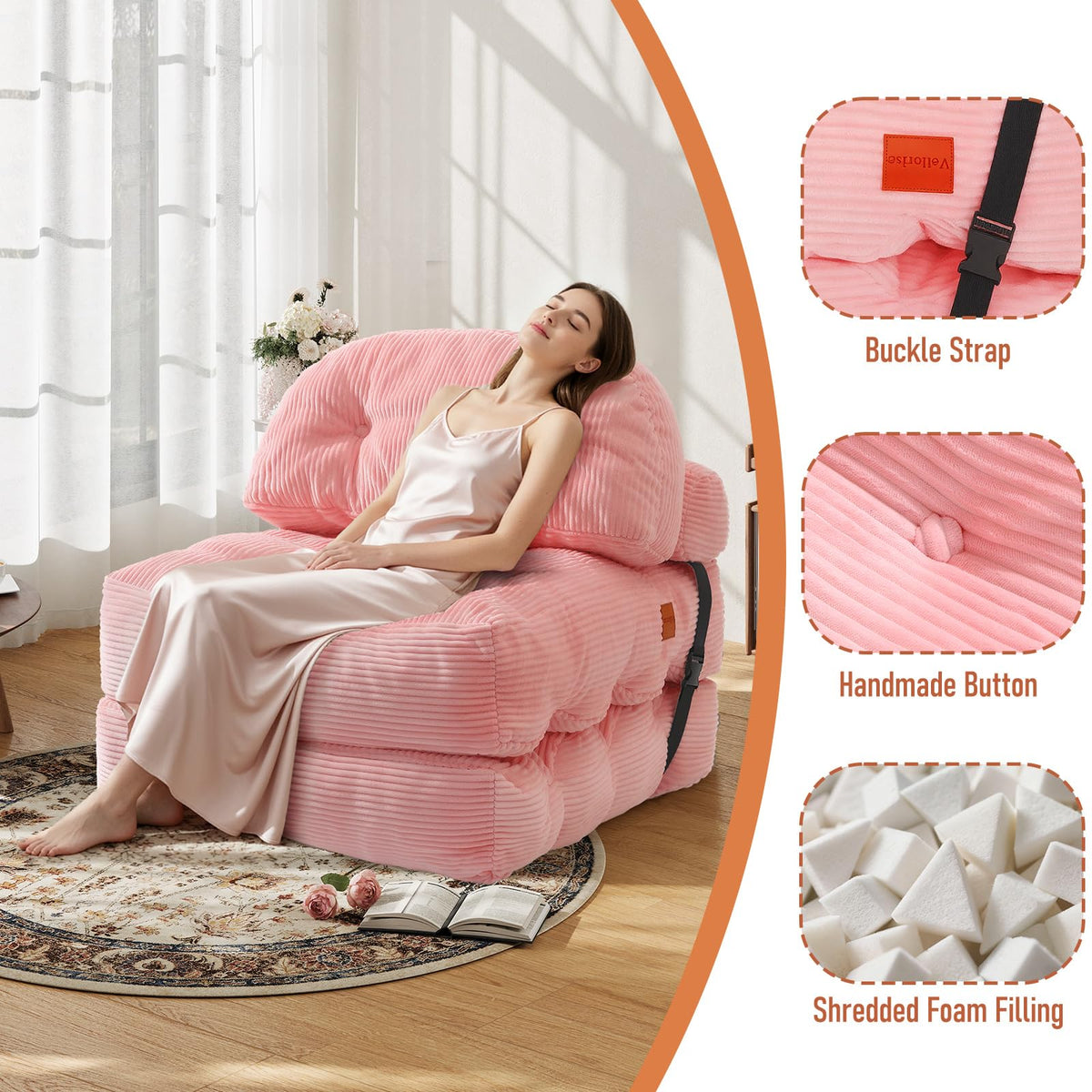 Folding Convertible Sofa Bed with Pillow K771188