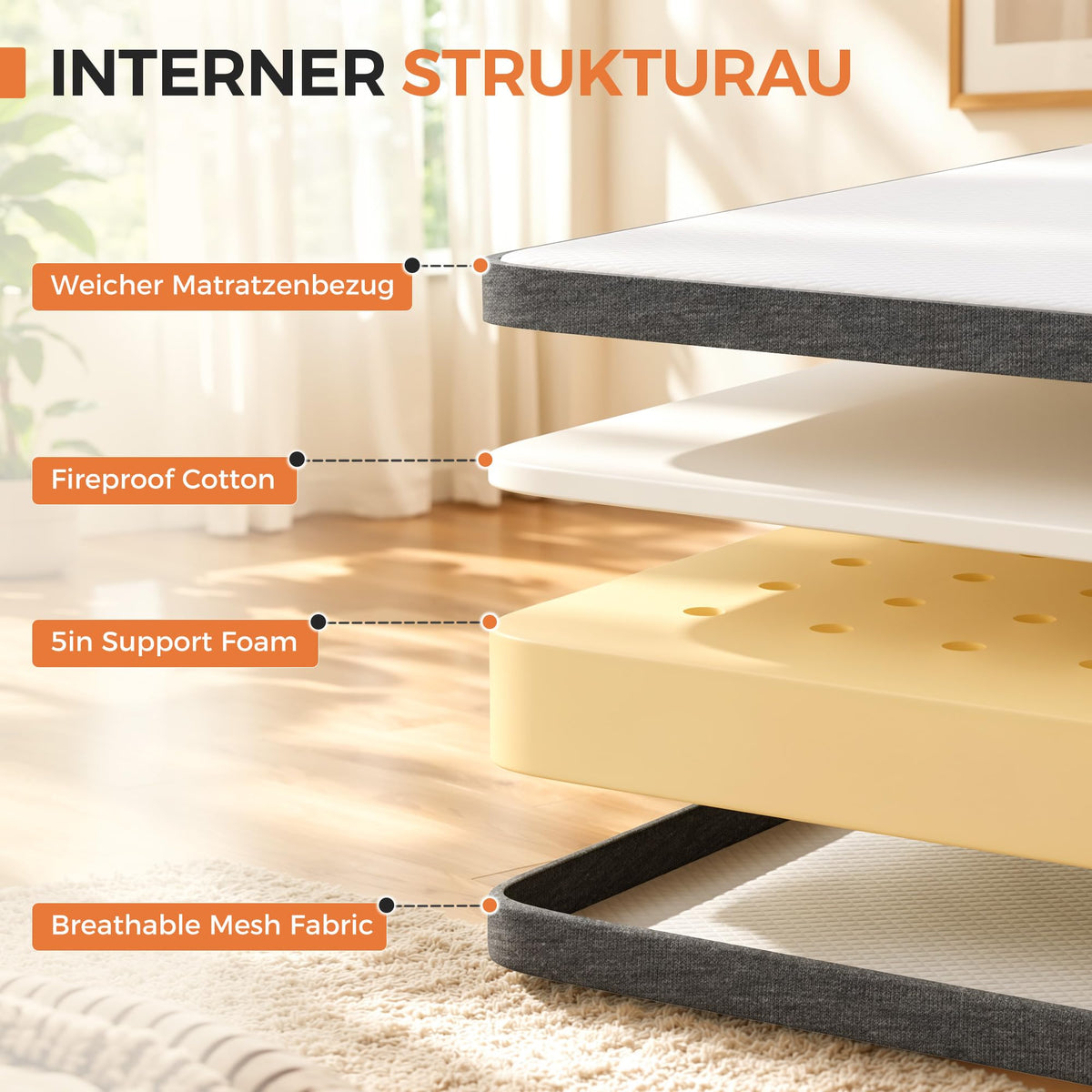 Folding Bed with Memory Foam Mattress Twin Size Metal Frame A316534