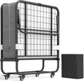 Folding Bed with Memory Foam Mattress Twin Size Metal Frame A316534