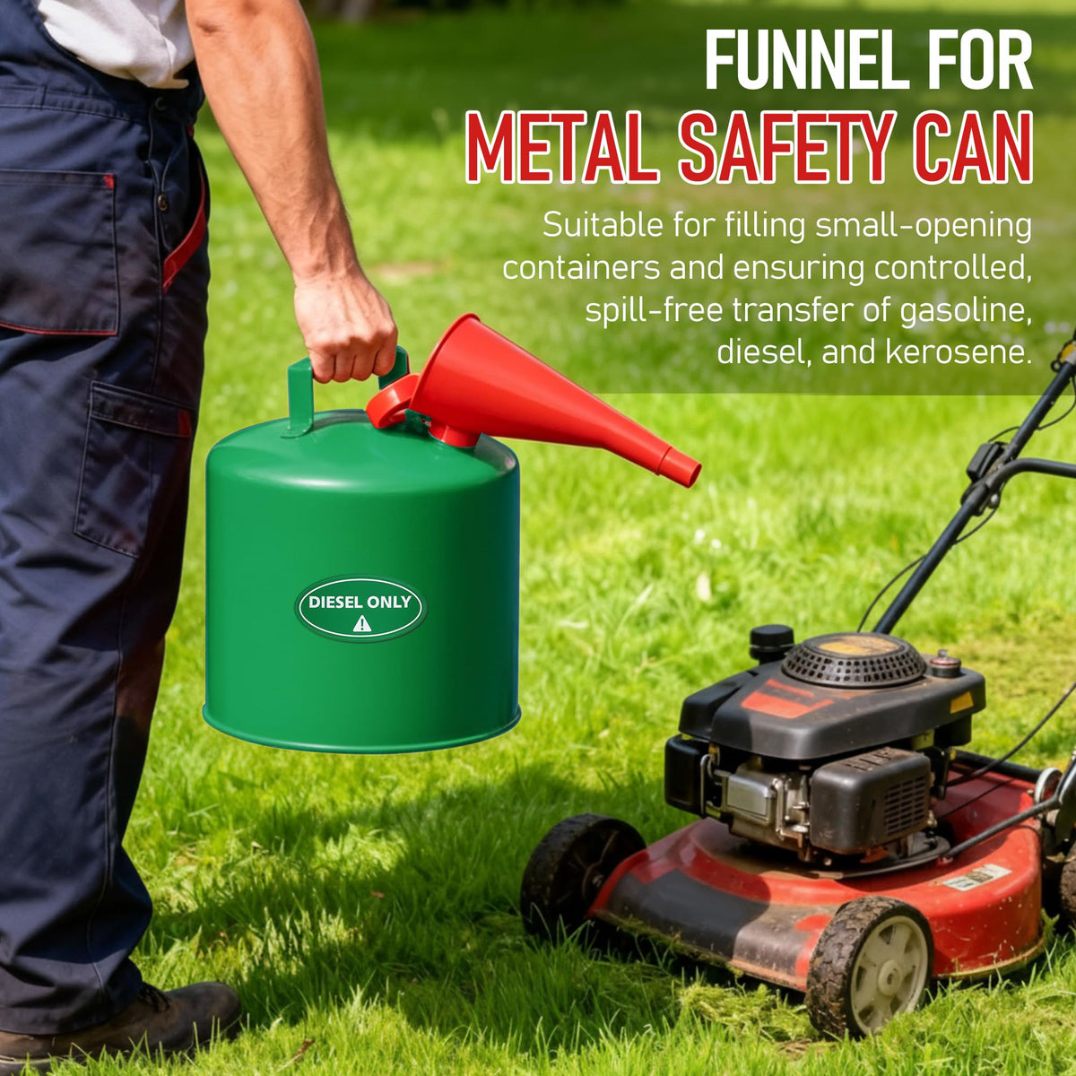 Plastic Gas Can Funnel Red 1 Pack N6345