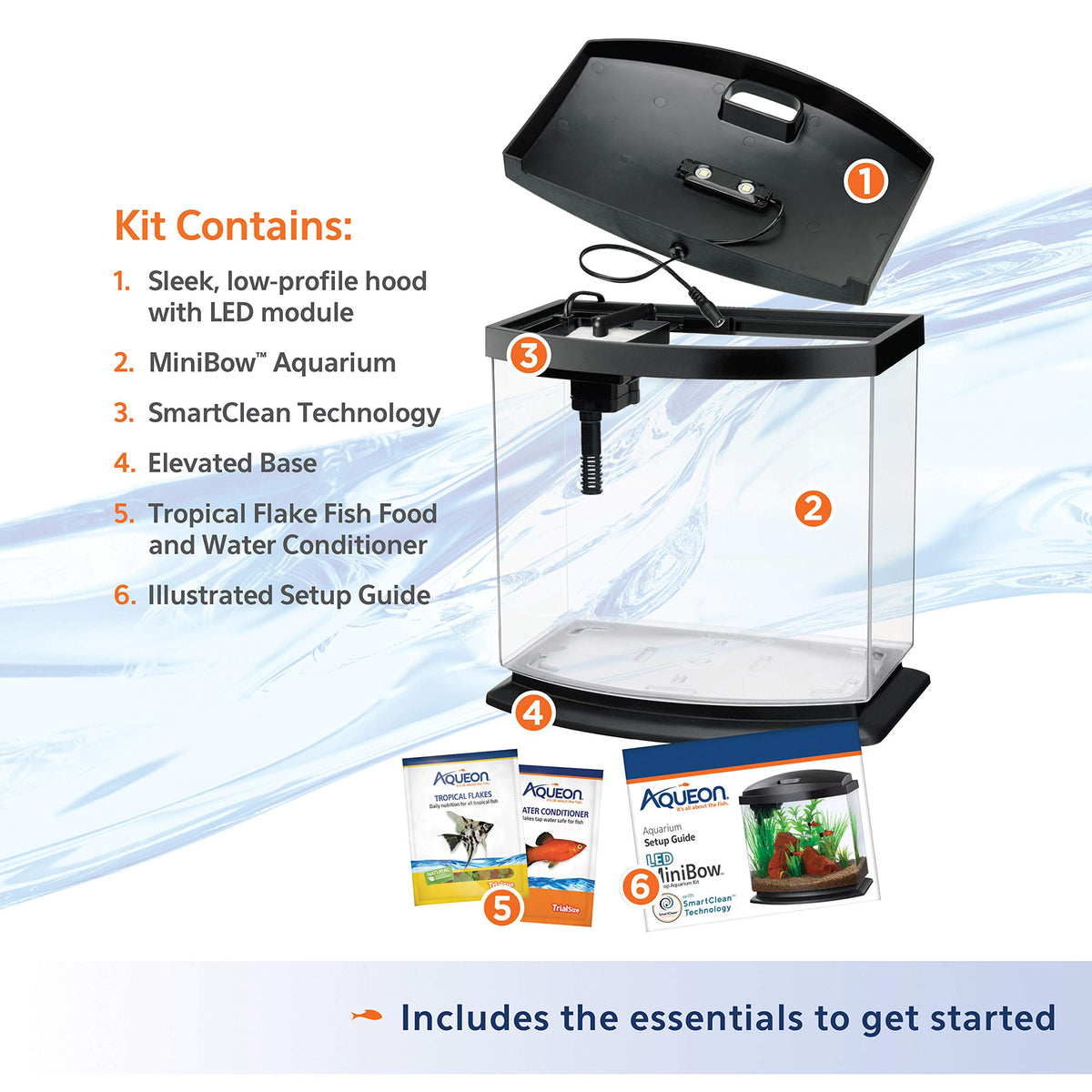 White 2.5 Gallon Aquarium Fish Tank Kit Y145