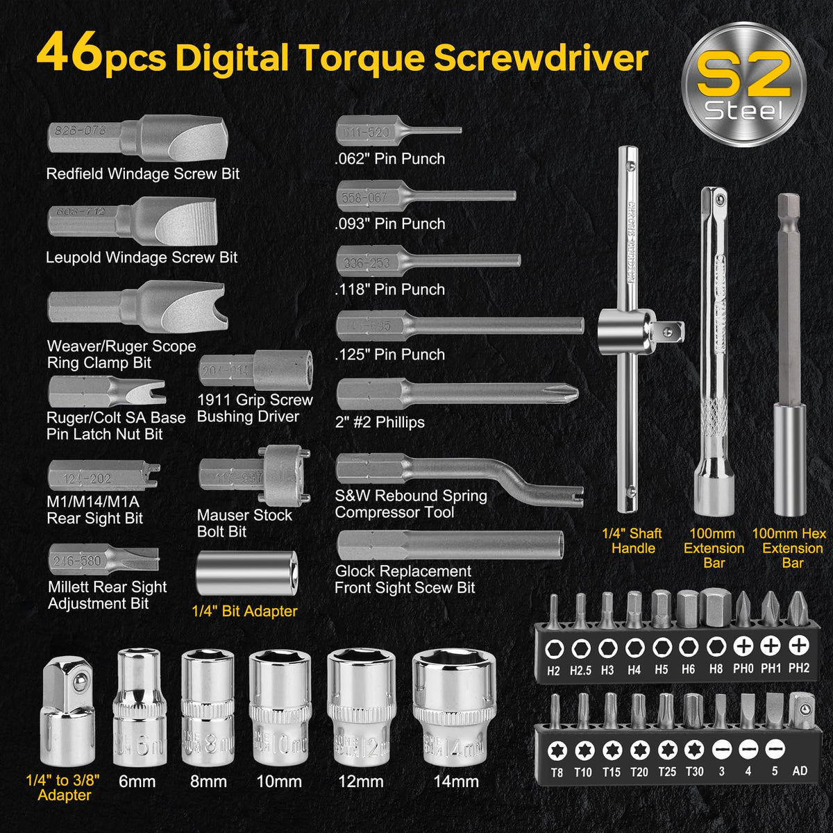 46-Pc Digital Torque Screwdriver Set P903145