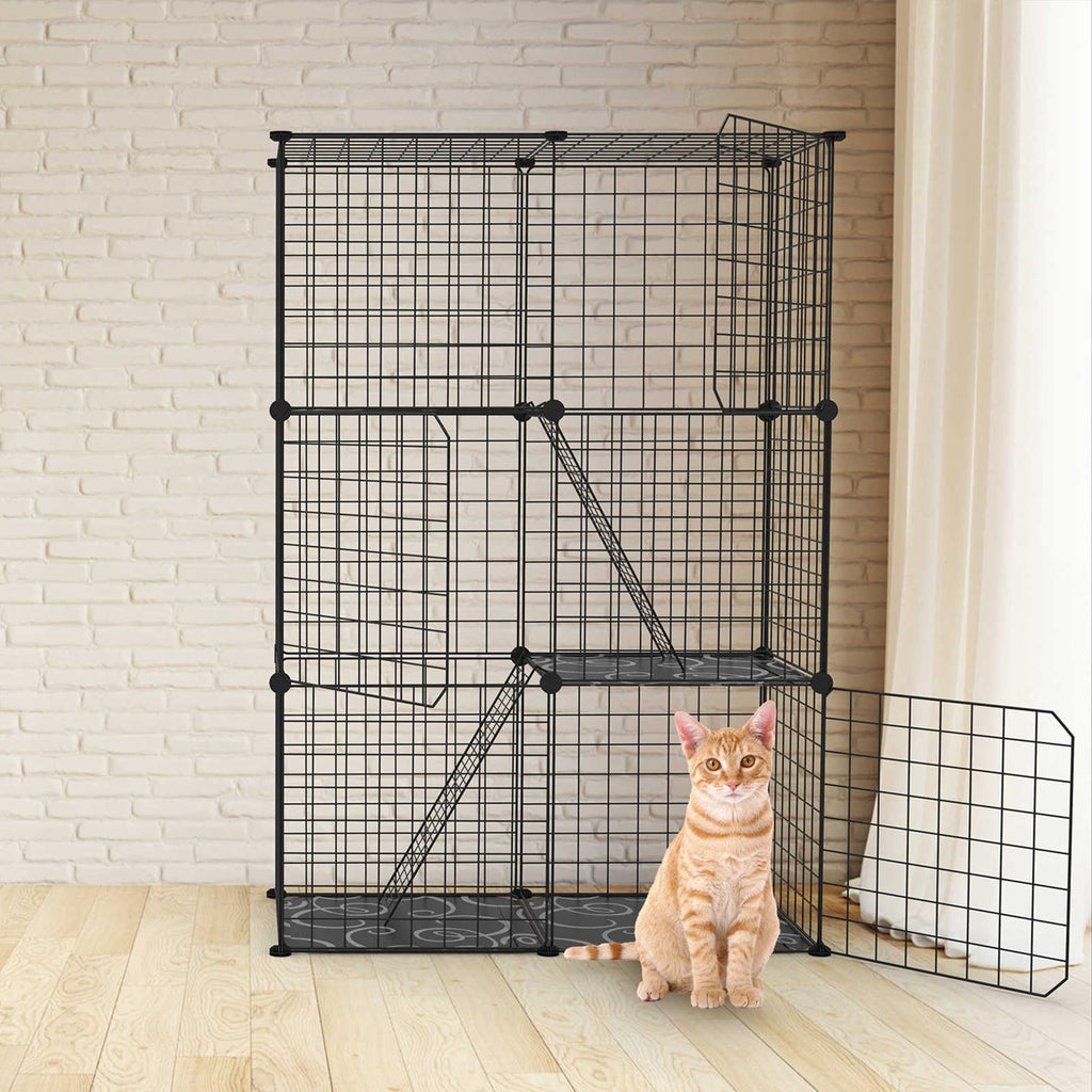 3-Tier Cat Cage with 3 Doors 2 Ramp Ladders G231562