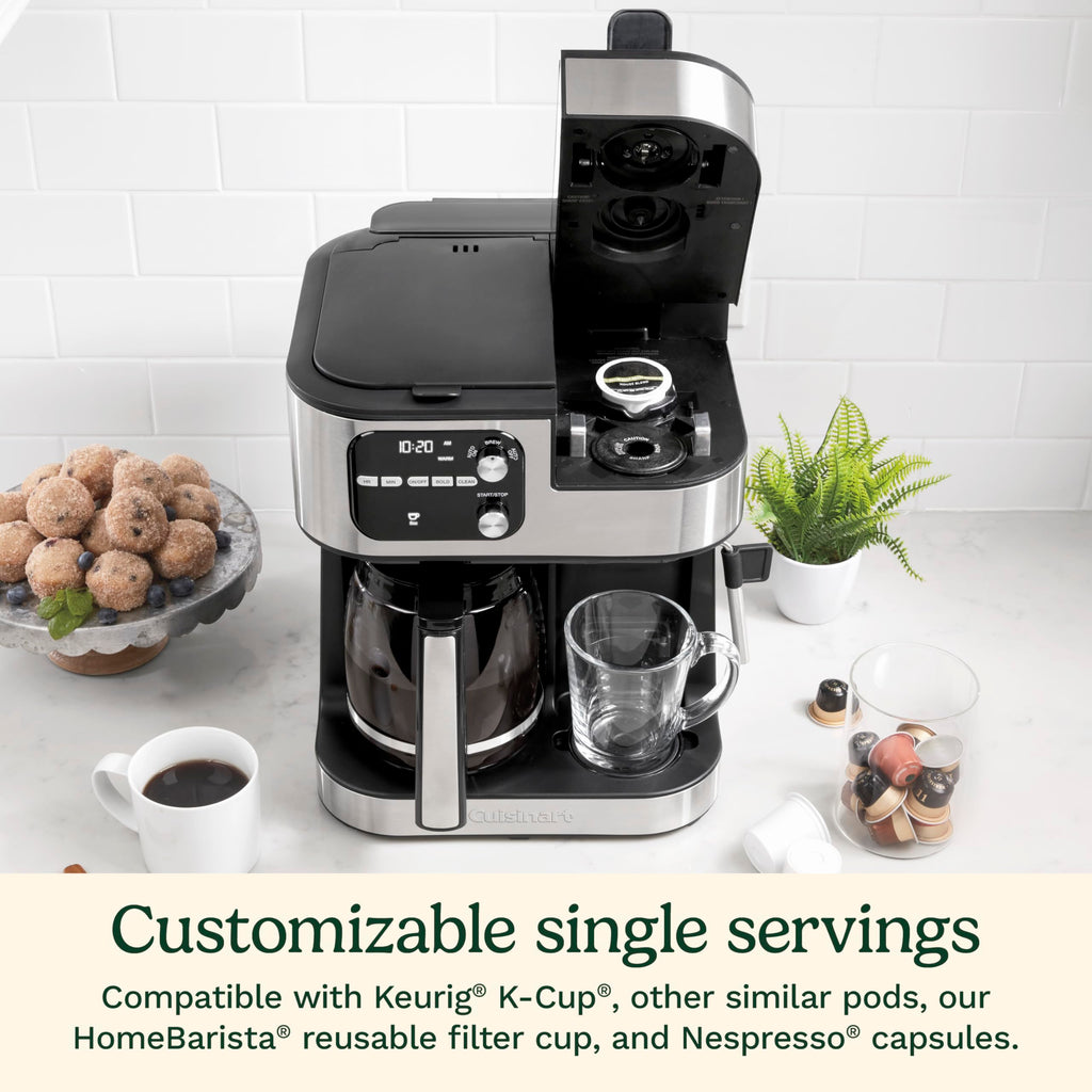 4-in-1 Coffee Maker with Three Brewing Sizes, Black K197315