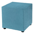 Teal Stretch Polyester Ottoman Cover E347