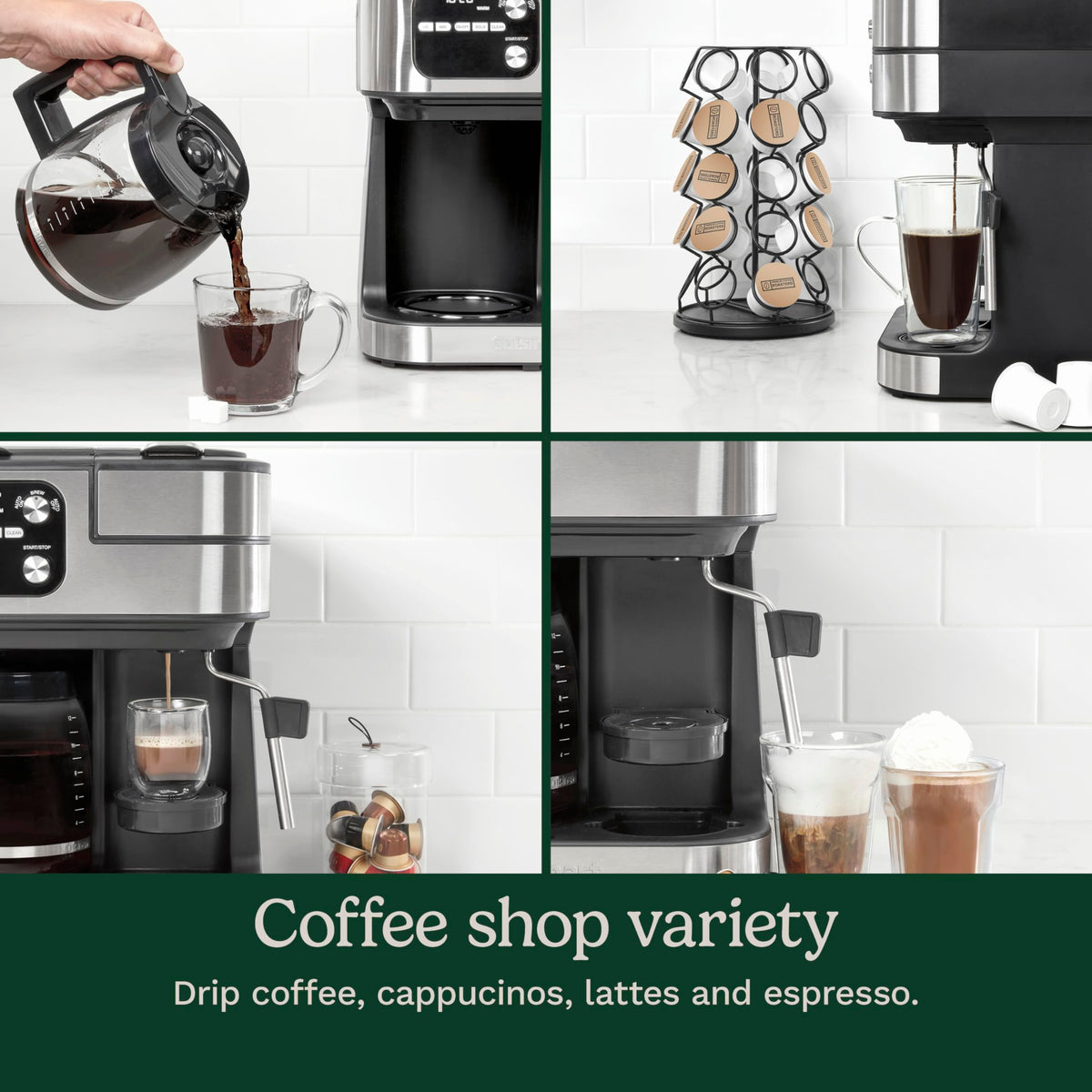 4-in-1 Coffee Maker with Three Brewing Sizes, Black K197315