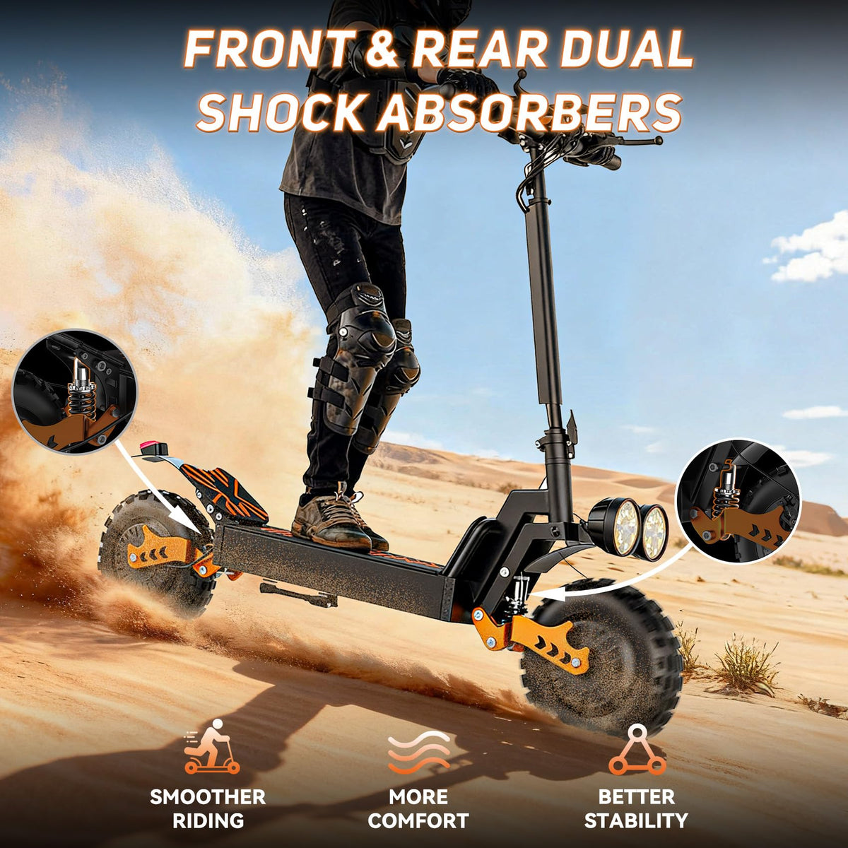 2400W Dual Motor 70 Miles Range 30MPH Foldable Off Road Electric Scooter X820550