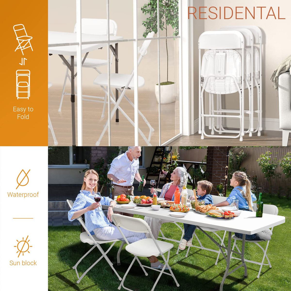 White 10 Pack Folding Chair U89909