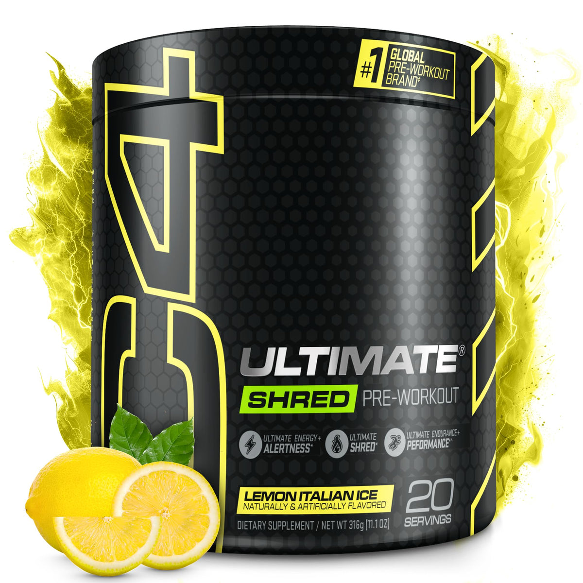 Pre Workout Powder Fat Burner Supplement With Ginger Root Extract 20 Servings S859