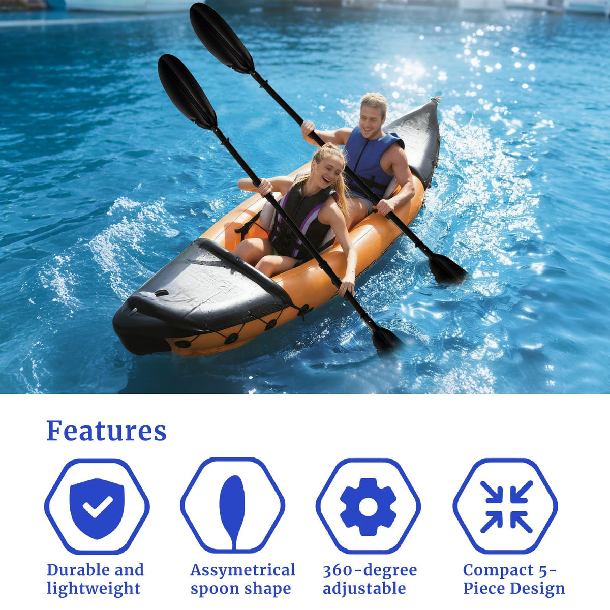 Adjustable Kayak Paddle with Paddle Leash M985089