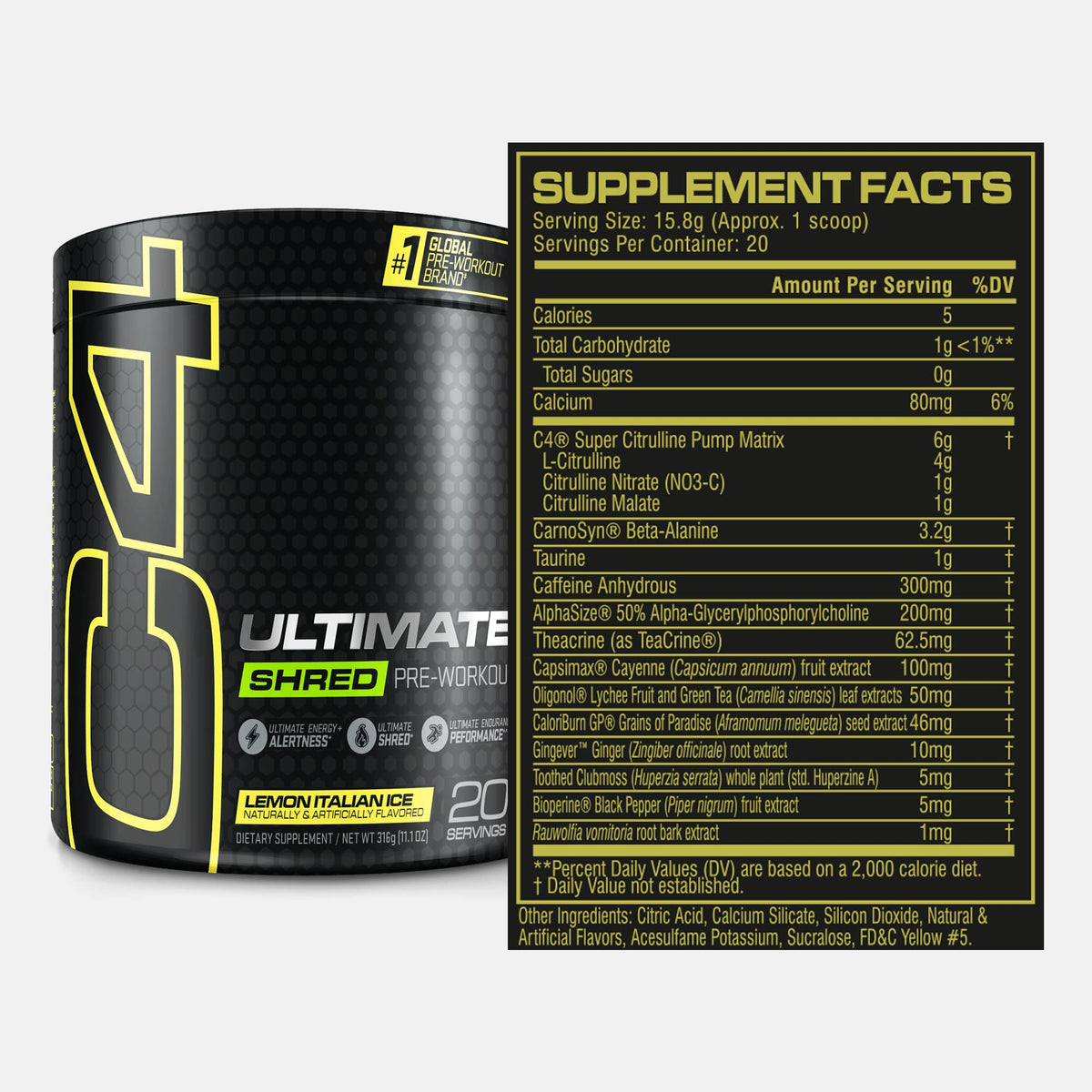Pre Workout Powder Fat Burner Supplement With Ginger Root Extract 20 Servings S859